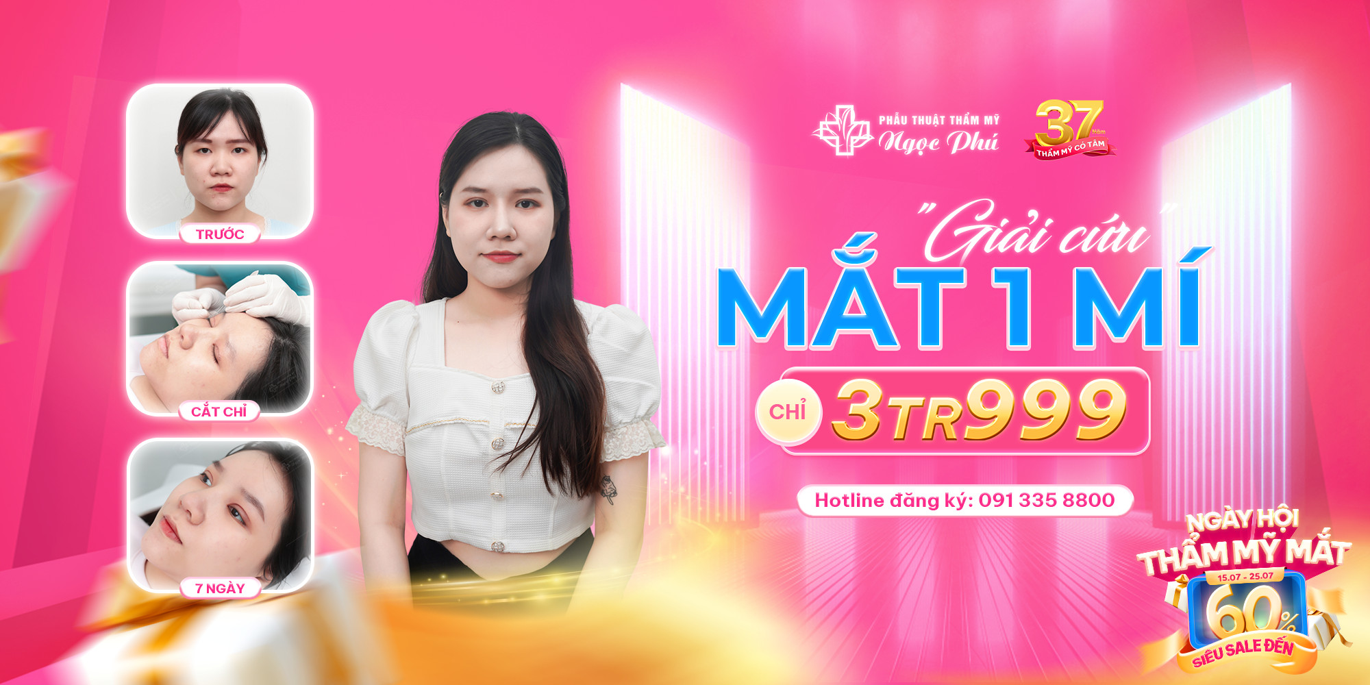 Giảm 60% cho dịch vụ thẩm mỹ mắt